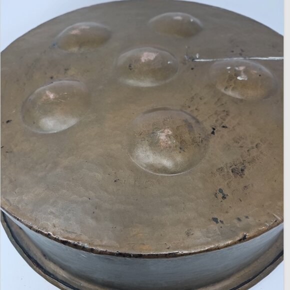 Antique Hand Hammered Copper Abskelivar Pan Egg Escargot Pancakes 18th C X Large - Picture 3 of 10